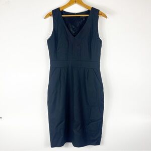 J. Crew 100% Wool Suiting Sleeveless Black Sheath Dress size 4